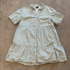 Gap Striped Button-Down Dress POCKETS